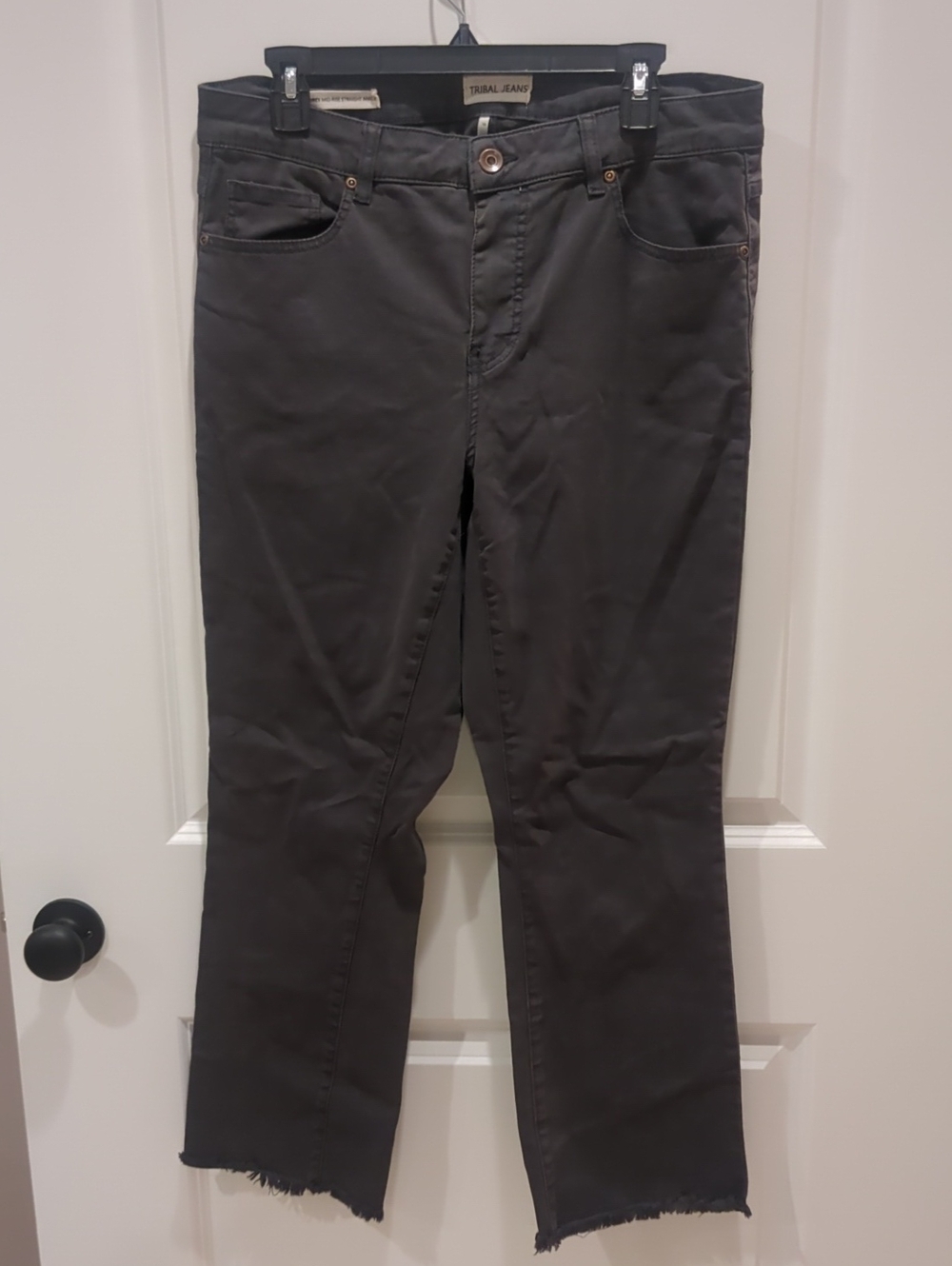 Tribal Women's Ankle Cropped Pants in Charcoal Gray